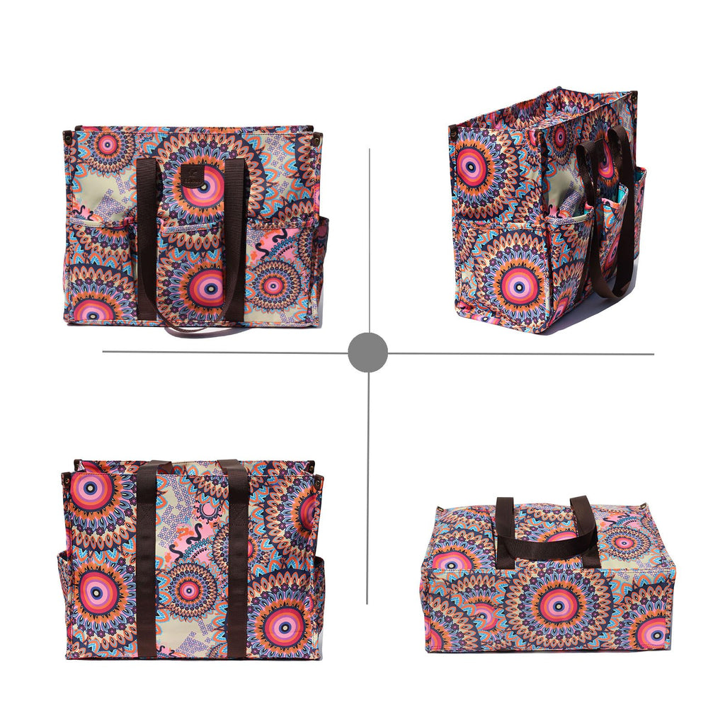 ESVAN Utility Tote Bag with Zip Top Waterproof Teacher Tote Bag for Teacher Work Women Beach