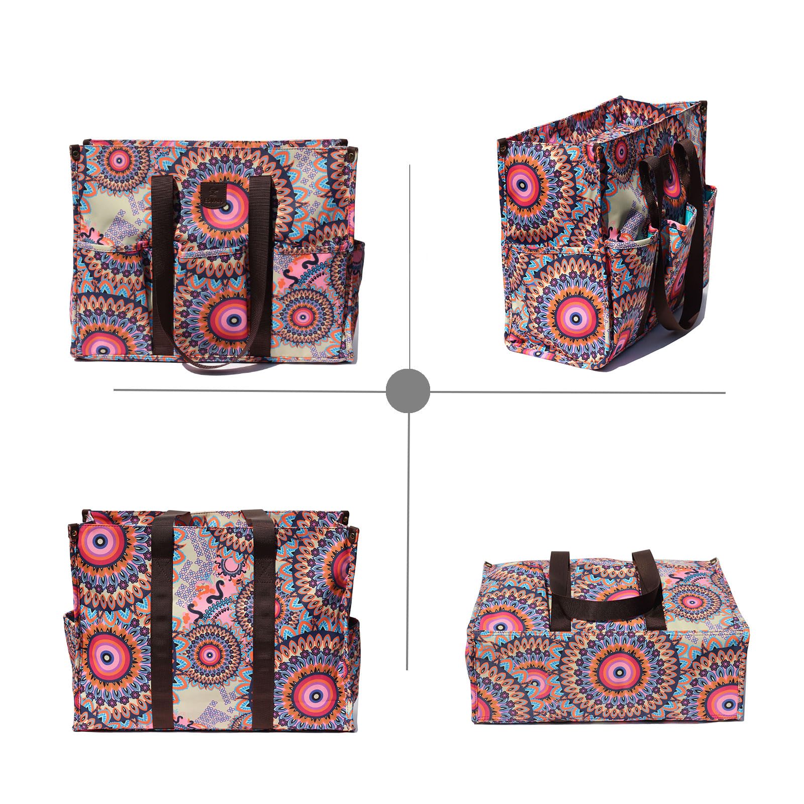 ESVAN Utility Tote Bag with Zip Top Waterproof Teacher Tote Bag for Teacher Work Women Beach