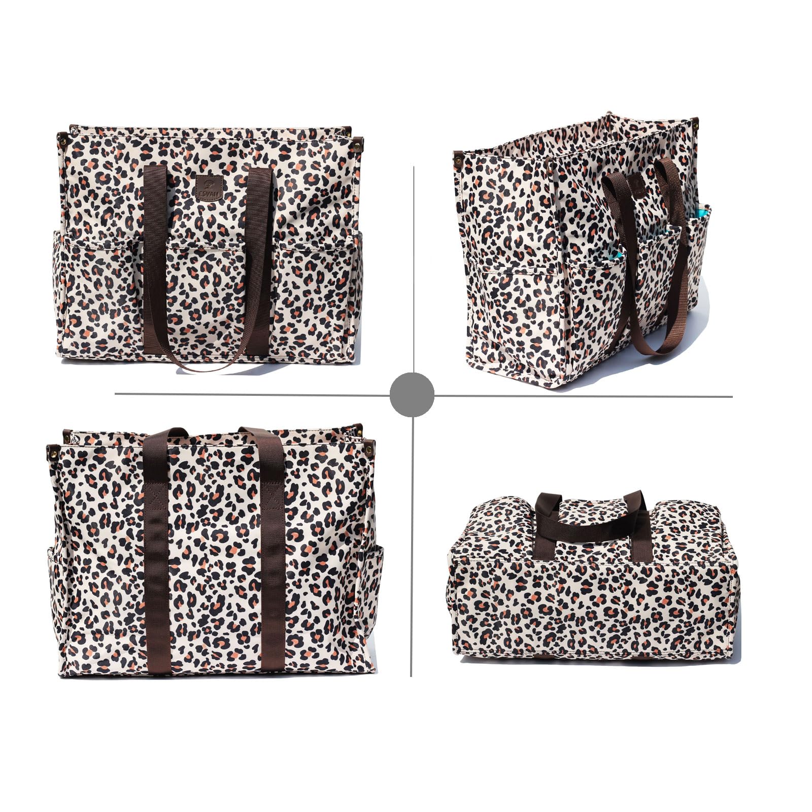 ESVAN Utility Tote Bag with Zip Top Waterproof Teacher Tote Bag for Teacher Work Women Beach