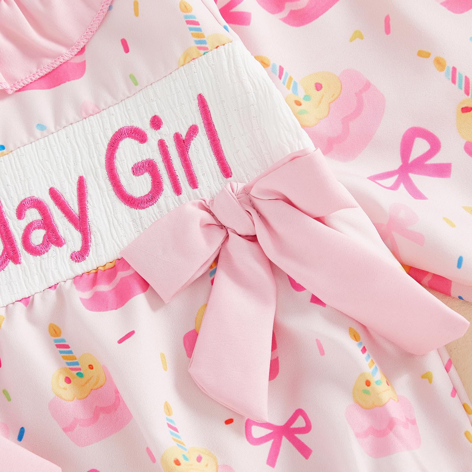 BemeyourBBs Baby Girl First Birthday Outfit 1st Birthday Cake Smocked Romper Jumpsuit One Year Clothes