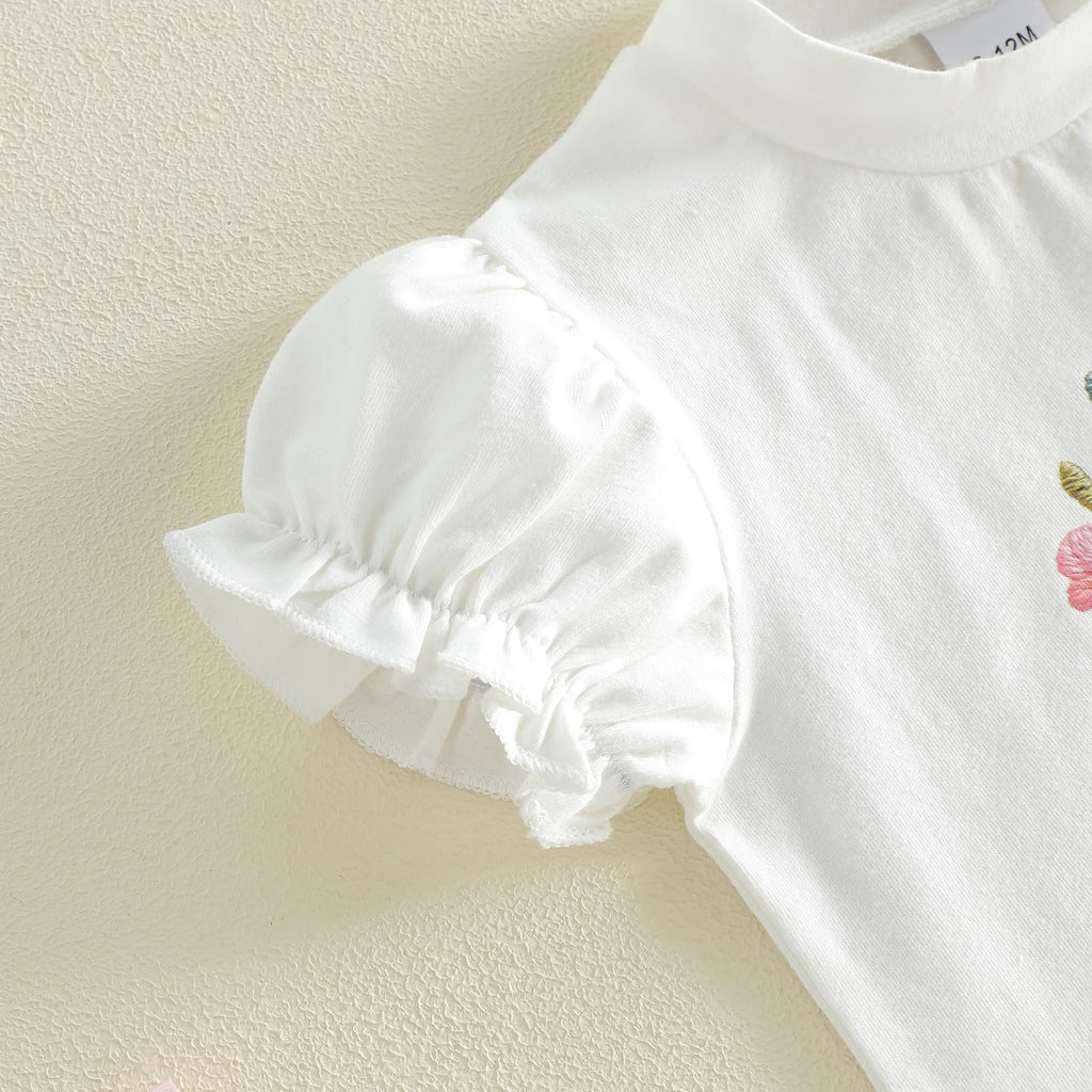 Toddler Baby Girl Summer Clothes Bow Castle T-Shirt Top Plaid Gingham Ruffle Shorts Set Infant Cake Smash Outfit