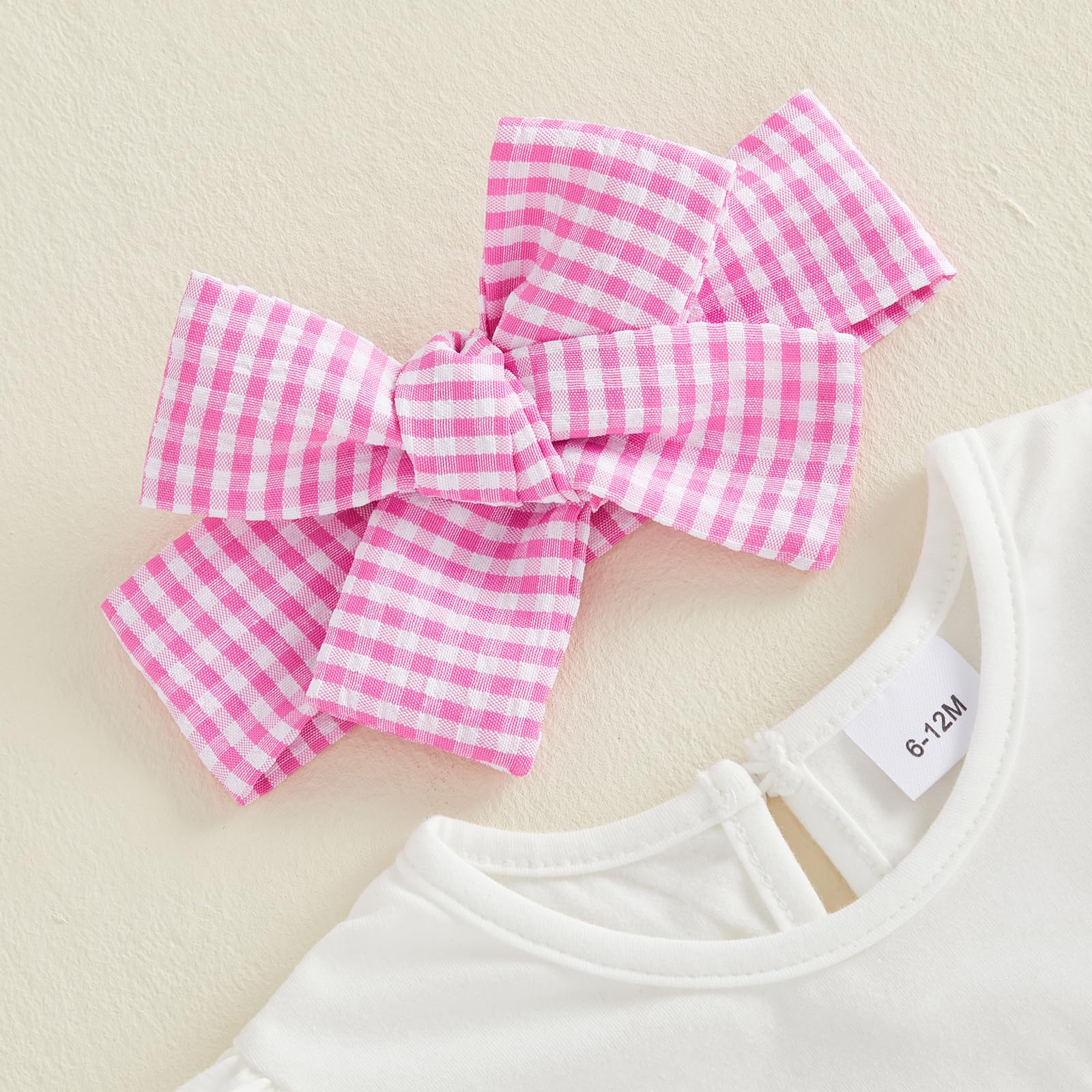 Baby Girl 1st First Birthday Outfit One Silly Goose Romper Short Sleeve Onesie Plaid Shorts Set Cake Smash Clothes