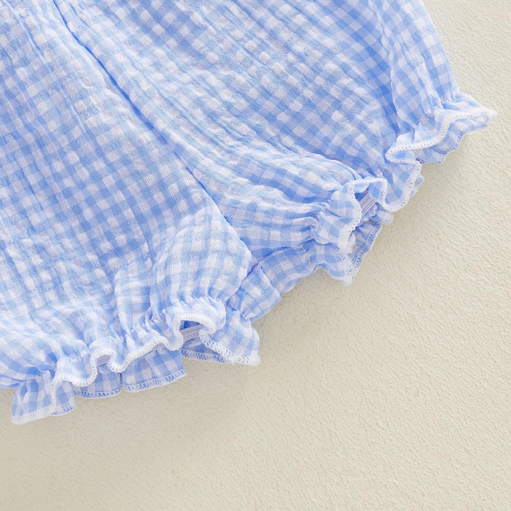 Seyurigaoka Baby Girl Summer Clothes Ruffle Collar Sleeveless Top Striped Shorts Sets Toddler Outfits 3 6 12 18 24 Months