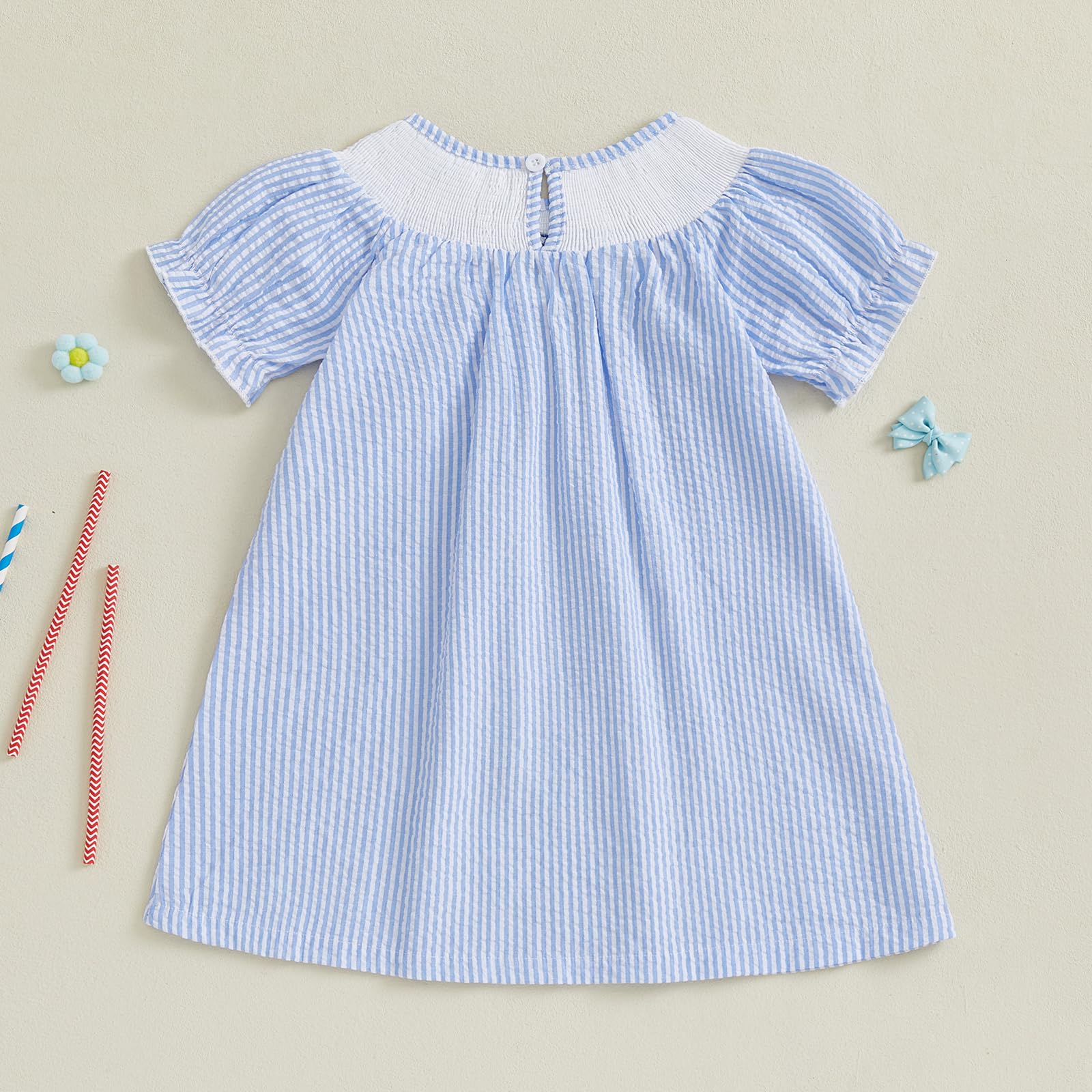 Birthday Girl Outfit Toddler Smocked Birthday Dress B Day Dresses for Girls 2nd 3rd 4yr 5yr Birthday Gift