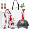 Sieral 6 Pcs Baseball Mom Gift Set Tote Bag Tumbler Hat Keychain, Mother's Day, Game & Birthday Day Gifts for Sports Mom