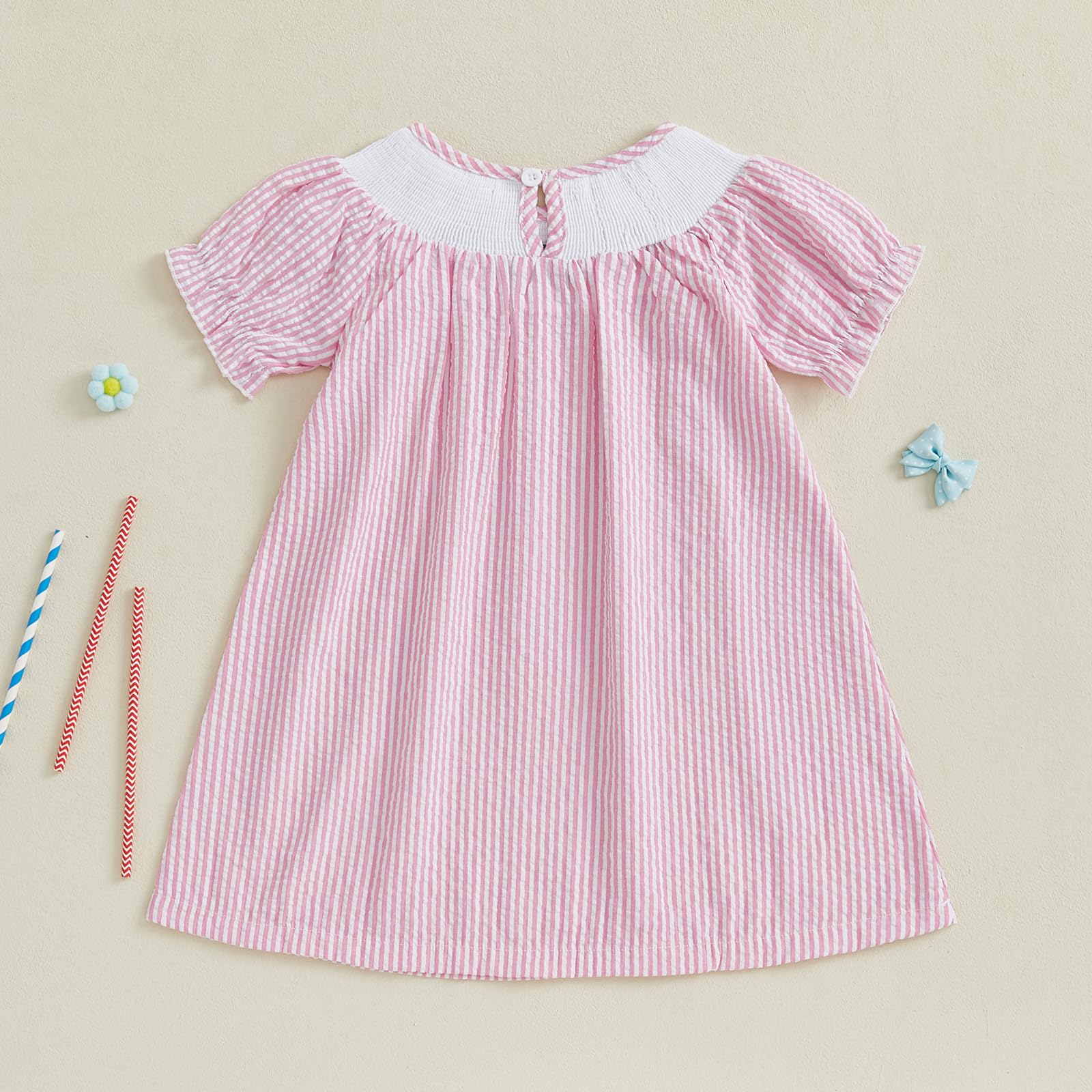 Birthday Girl Outfit Toddler Smocked Birthday Dress B Day Dresses for Girls 2nd 3rd 4yr 5yr Birthday Gift