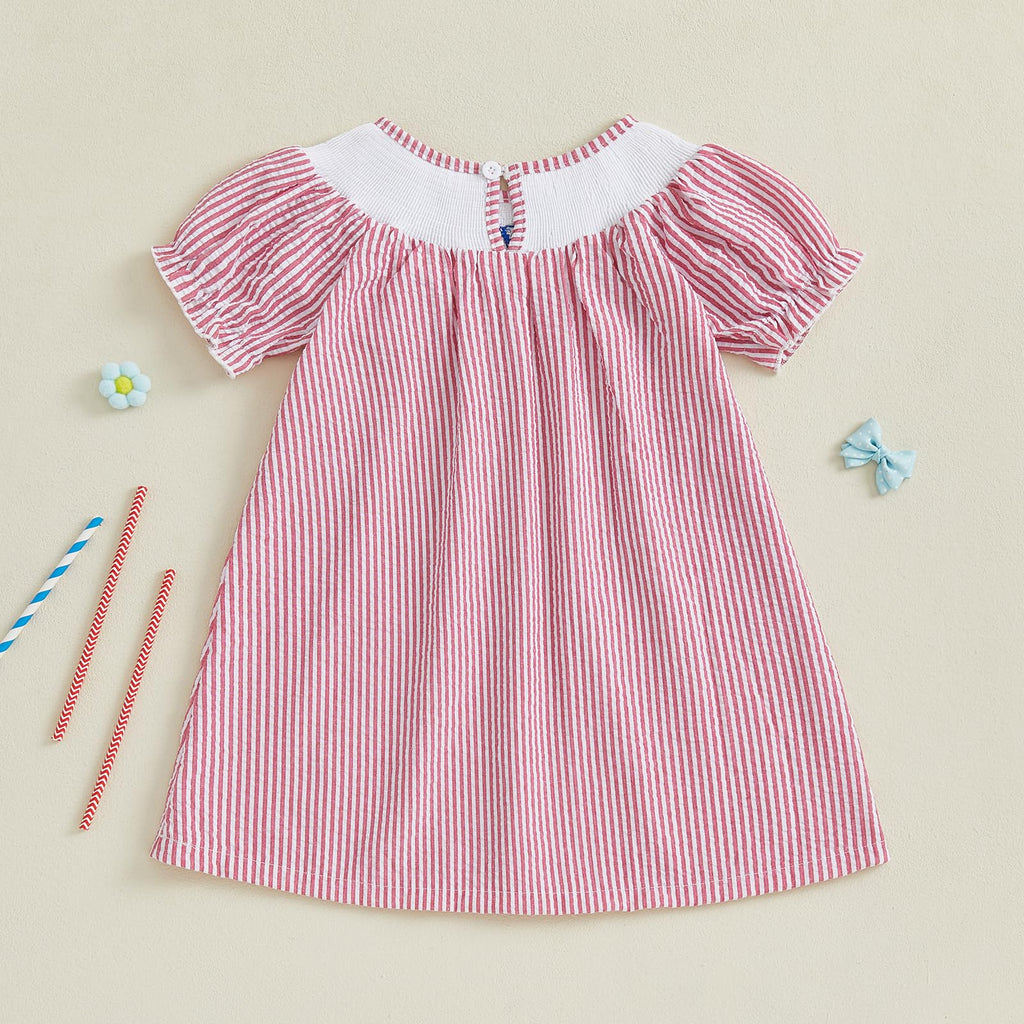 Birthday Girl Outfit Toddler Smocked Birthday Dress B Day Dresses for Girls 2nd 3rd 4yr 5yr Birthday Gift