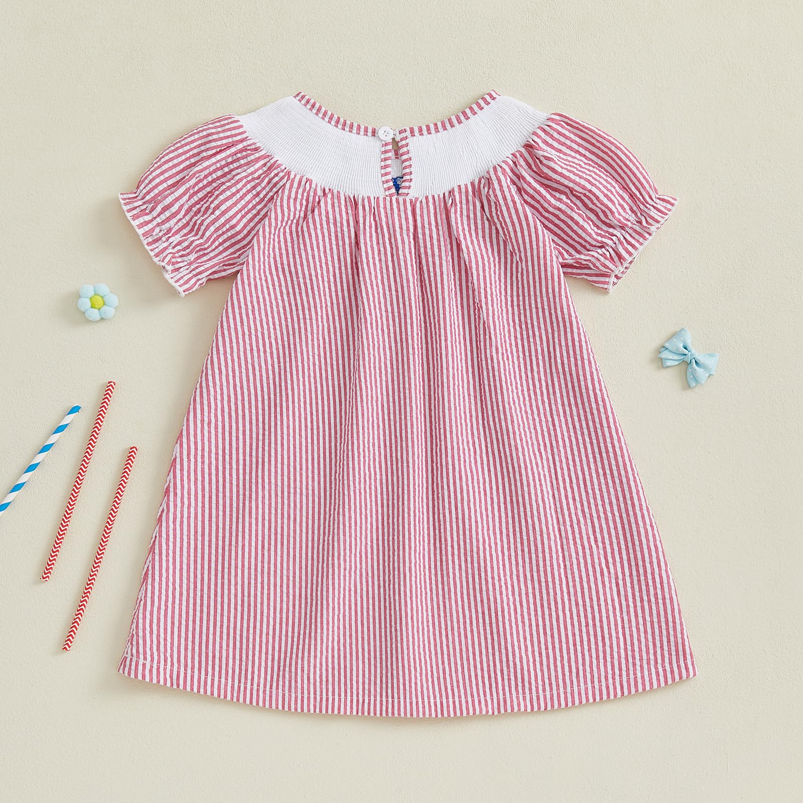 Birthday Girl Outfit Toddler Smocked Birthday Dress B Day Dresses for Girls 2nd 3rd 4yr 5yr Birthday Gift
