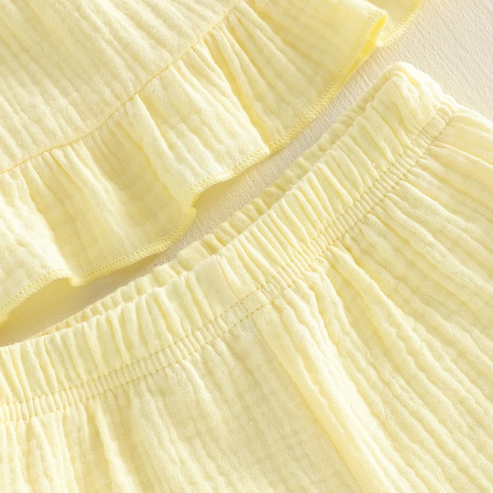Seyurigaoka Baby Girl Summer Clothes Ruffle Collar Sleeveless Top Striped Shorts Sets Toddler Outfits 3 6 12 18 24 Months
