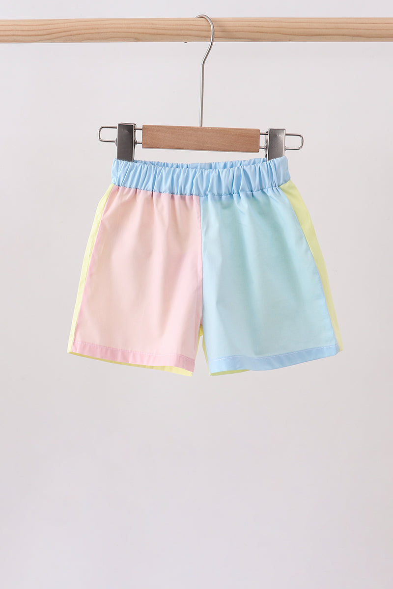 Multicolored colorblock shorts