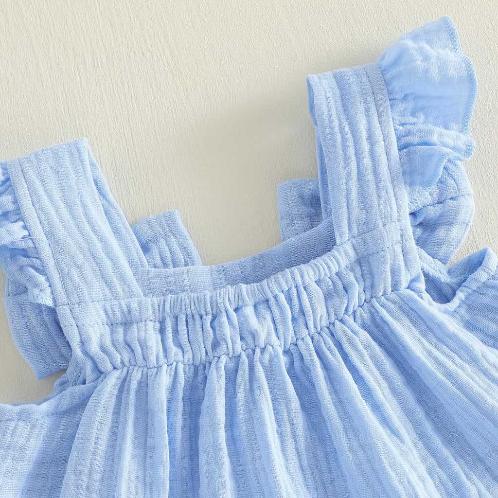 Seyurigaoka Baby Girl Summer Clothes Ruffle Collar Sleeveless Top Striped Shorts Sets Toddler Outfits 3 6 12 18 24 Months