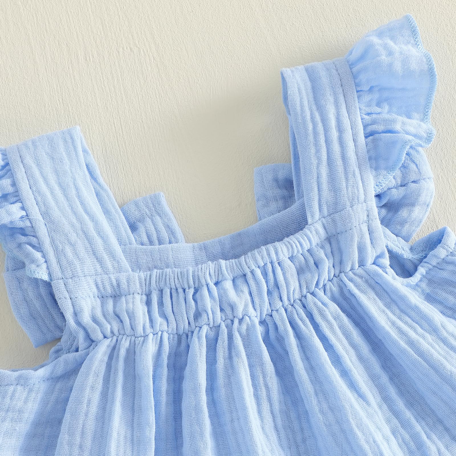 Seyurigaoka Baby Girl Summer Clothes Ruffle Collar Sleeveless Top Striped Shorts Sets Toddler Outfits 3 6 12 18 24 Months