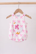 Pink Bow Goose Applique Bubble