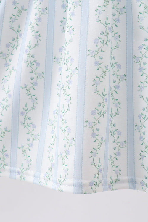 Blue character applique ruffle dress