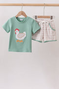 Sage Chicken Applique Set