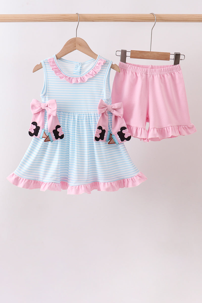 Blue Ice Cream Applique Set