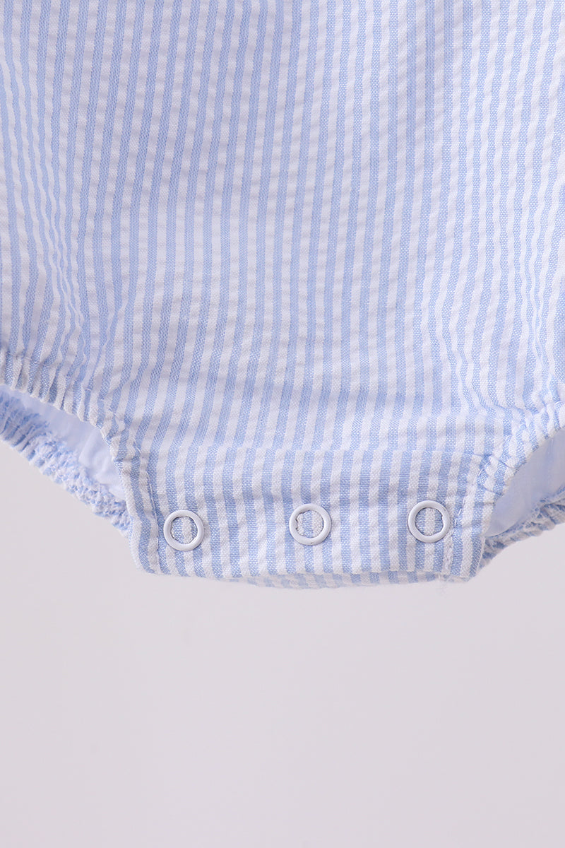 Blue stripe bow fireworks embroidery bubble