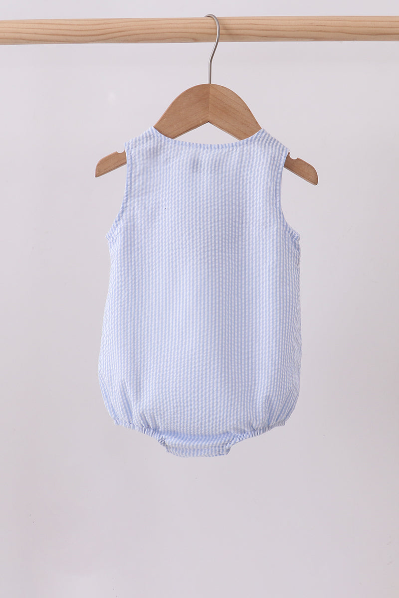 Blue stripe bow fireworks embroidery bubble