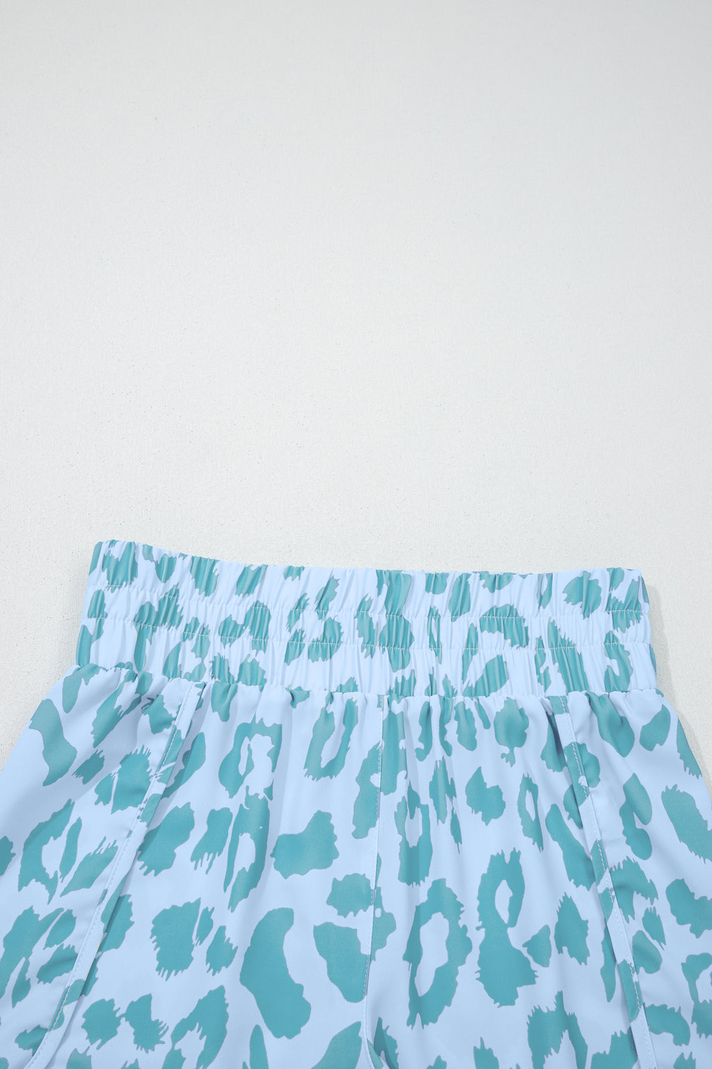 Beau Blue Leopard High Waisted Athletic Shorts