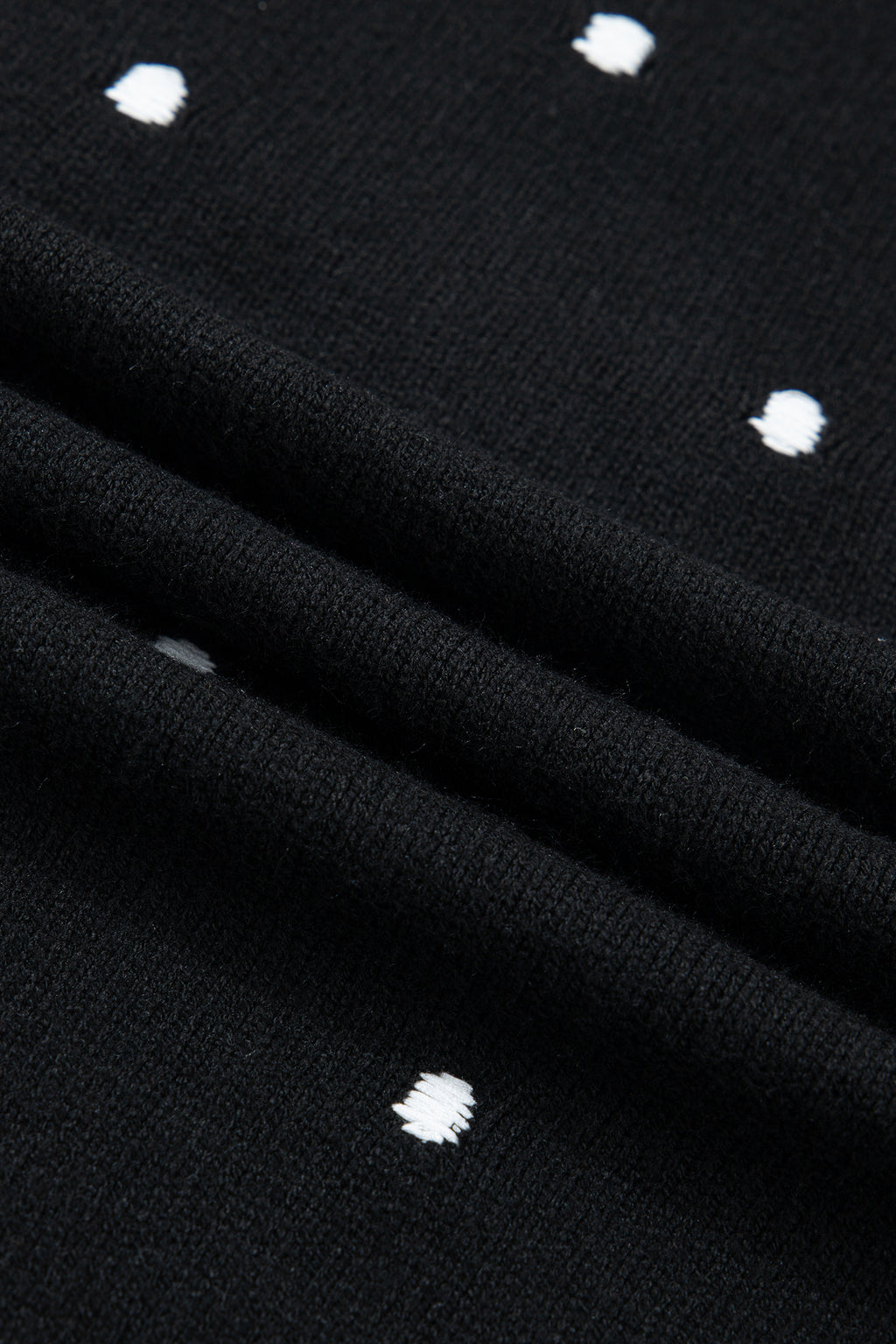 Chestnut Elegant Polka Dot Bubble Short Sleeve Sweater