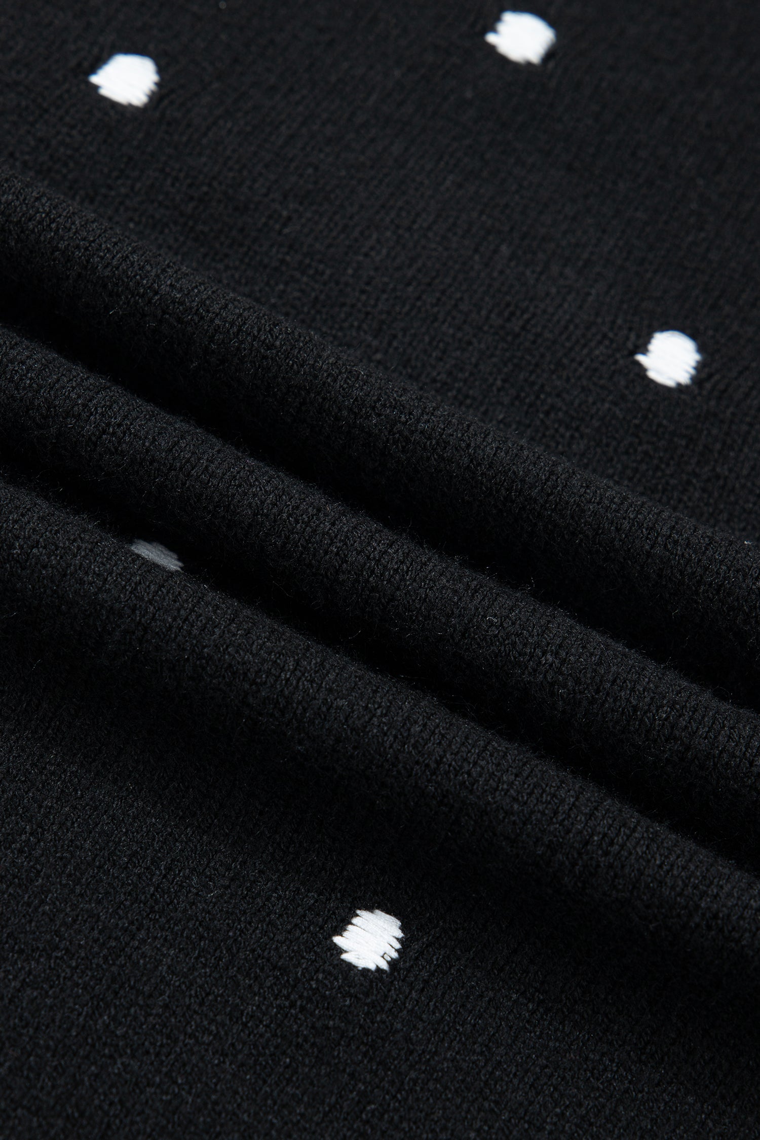 Chestnut Elegant Polka Dot Bubble Short Sleeve Sweater